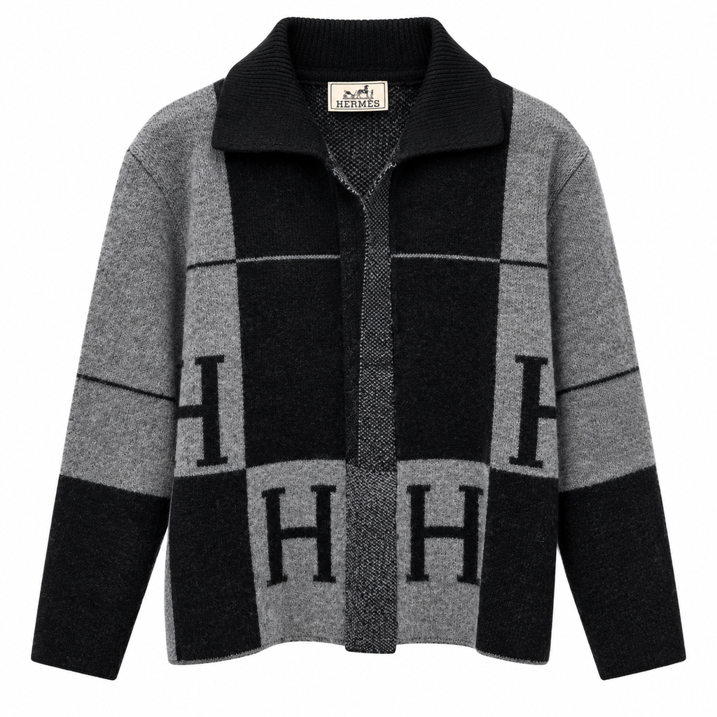 Дамска жилетка Hermès – черно и бяло с H мотиви (Copy)