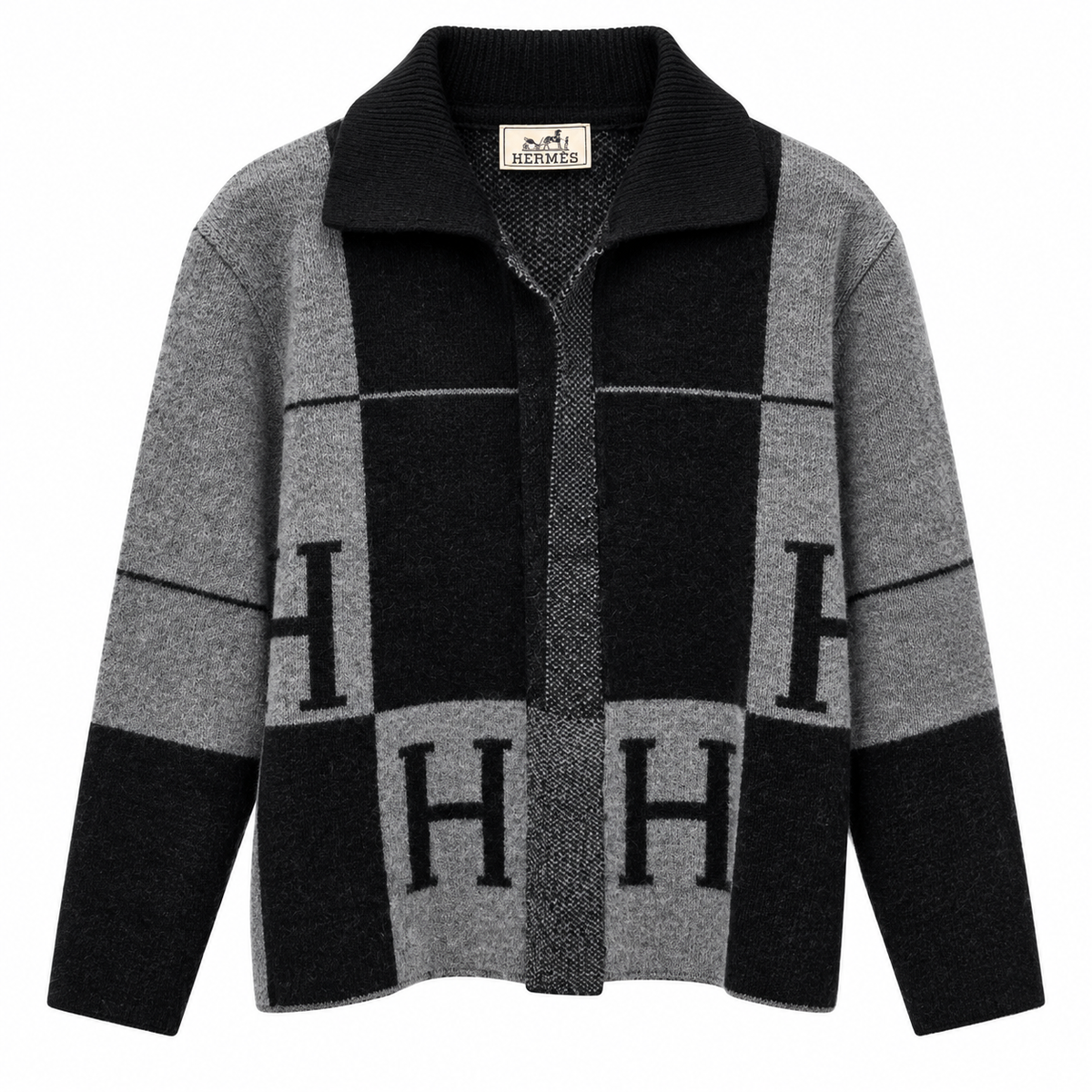Дамска жилетка Hermès – черно и бяло с H мотиви (Copy)