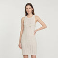 Damska sukienka Loro Piana Luxury Crochet Knit Midi Dress – kość słoniowa