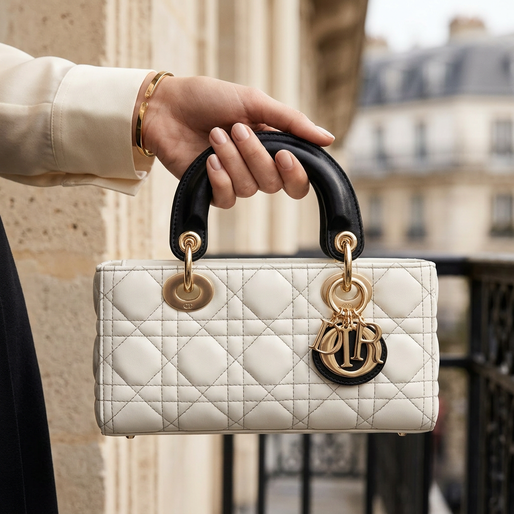 Torebka damska Christian Dior – Lady Dior Mini Bag White & Black