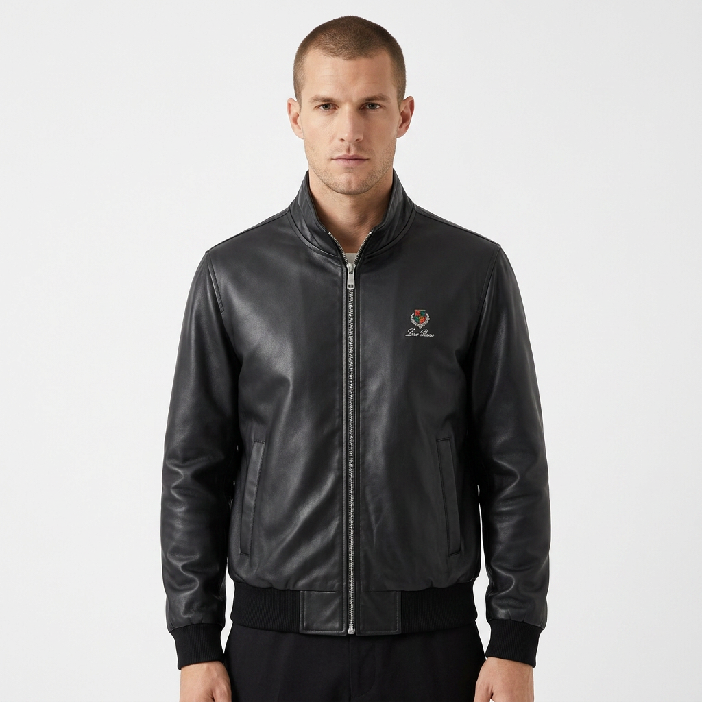 Мъжко кожено яке Loro Piana – черно