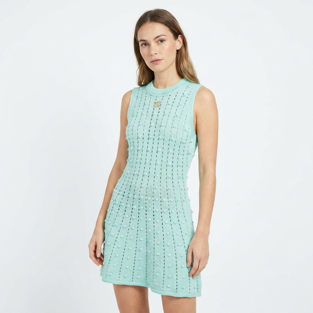 Celine Paris dzianinowa sukienka mini bez rękawów