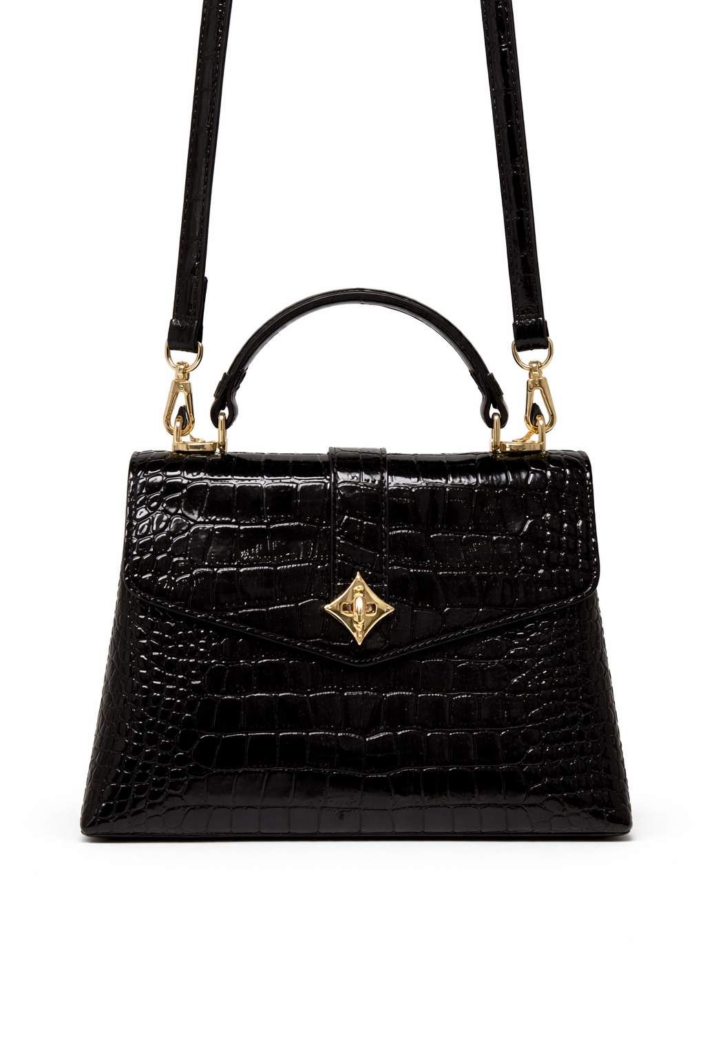 Torebka damska Louis Vuitton – Croco Effect Top Handle Bag Black
