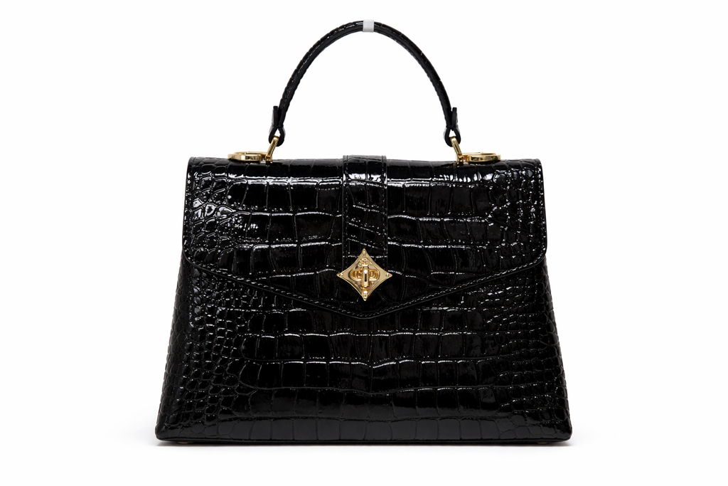 Torebka damska Louis Vuitton – Croco Effect Top Handle Bag Black