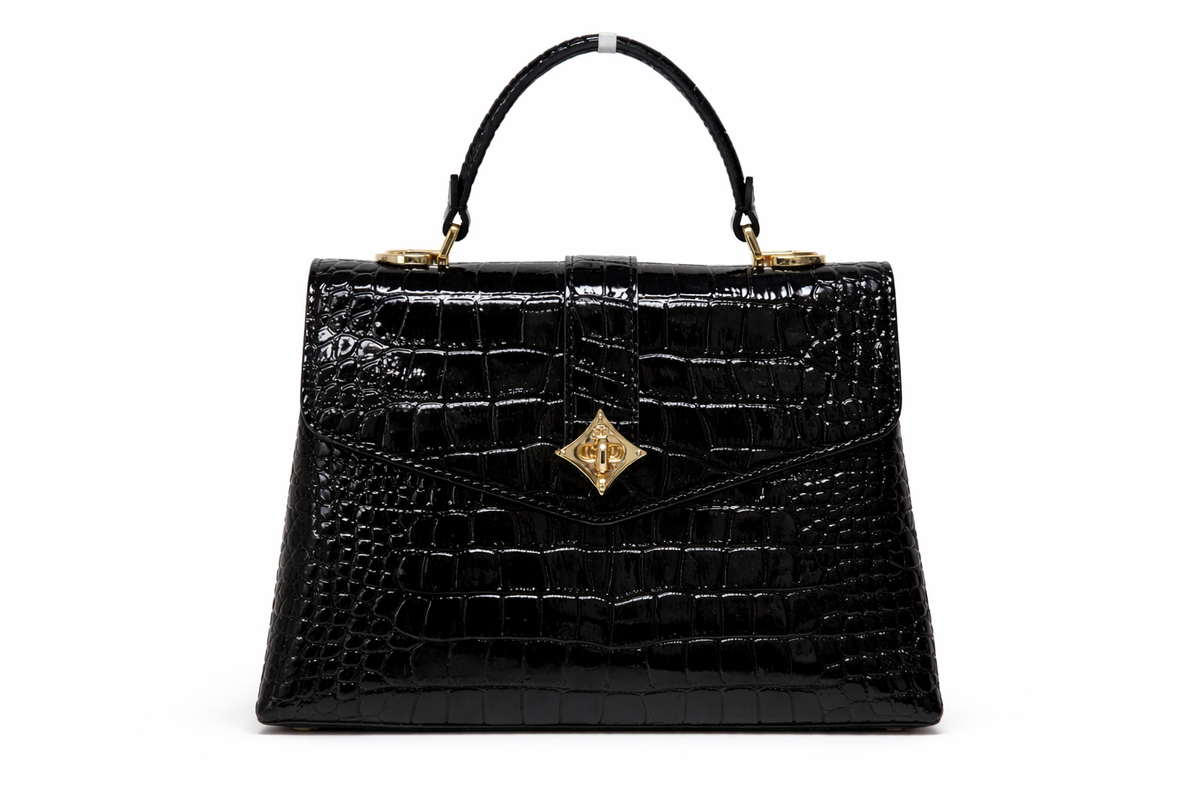 Torebka damska Louis Vuitton – Croco Effect Top Handle Bag Black