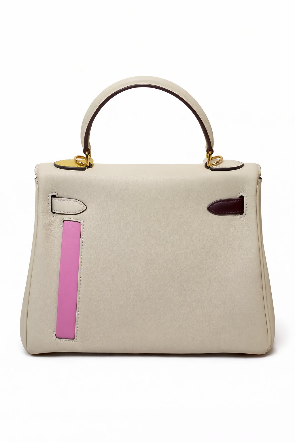 Torebka damska Hermès Kelly Style Top Handle Bag – skóra trójkolorowa