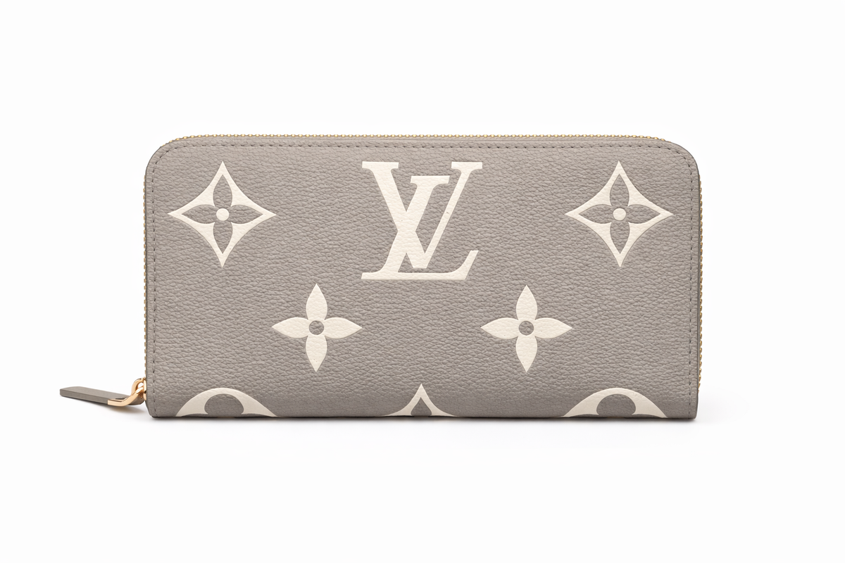 Damski portfel Louis Vuitton Monogram Giant Zippy Wallet – szary