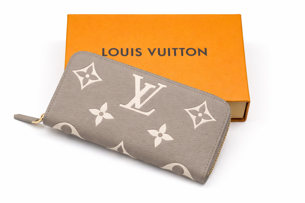 Damski portfel Louis Vuitton Monogram Giant Zippy Wallet – szary