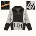 Damski kardigan Hermès – czarno-biały w motywy H (kopia)