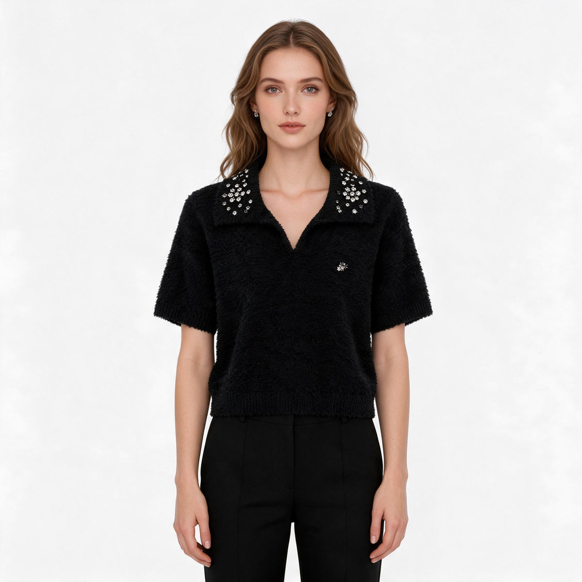 Дамска плетена блуза Dolce & Gabbana с кристални детайли (Copy)