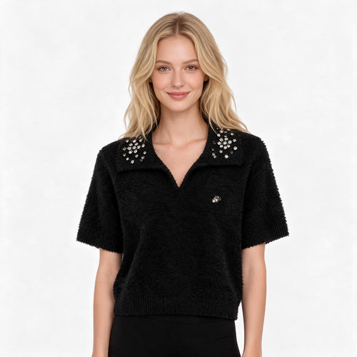 Дамска плетена блуза Dolce & Gabbana с кристални детайли (Copy)