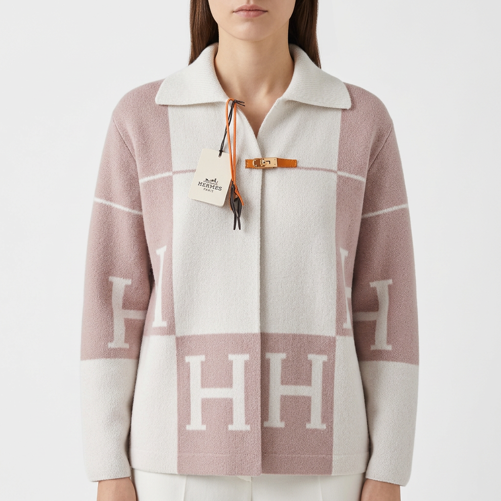 Дамска жилетка Hermès – черно и бяло с H мотиви (Copy)