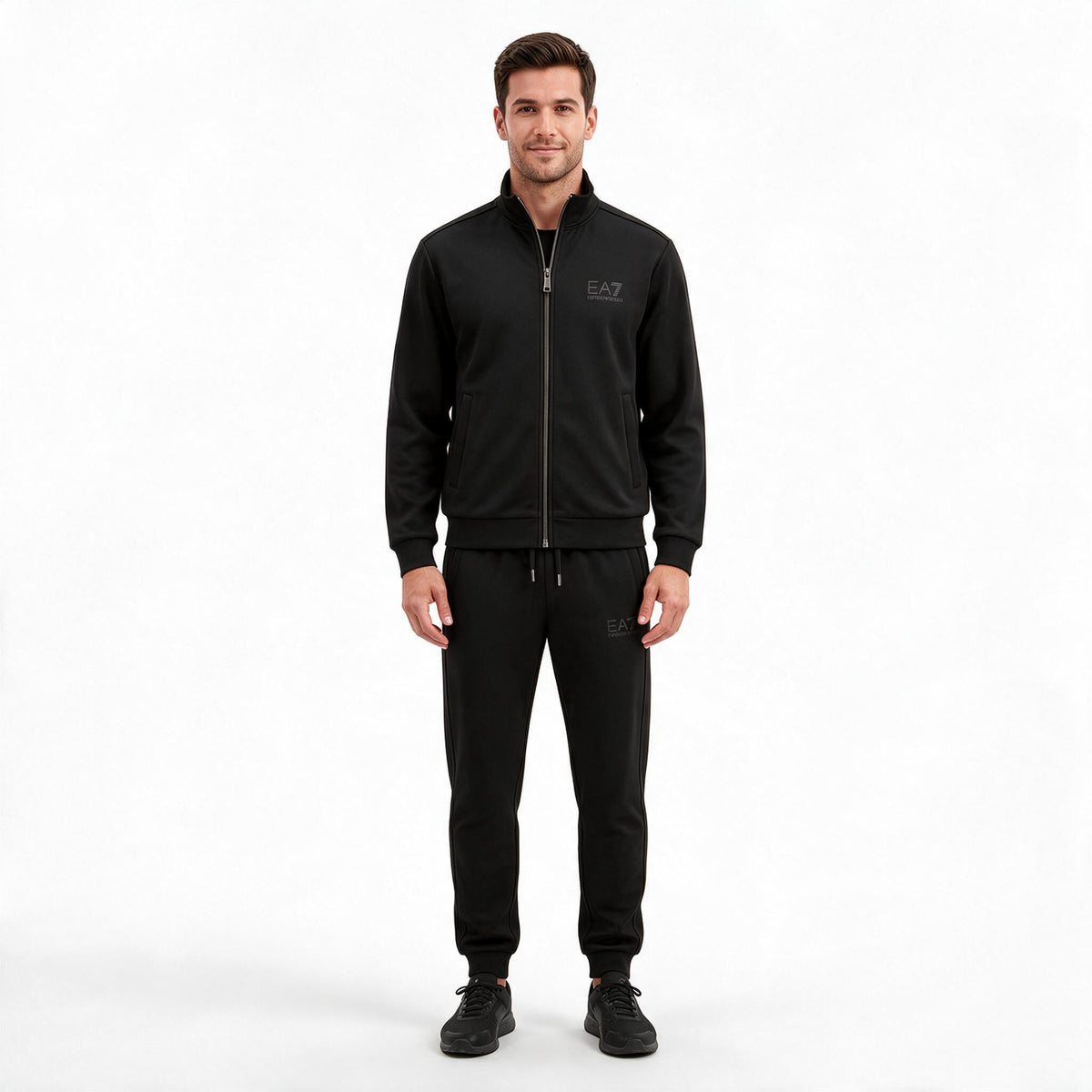 Męski komplet sportowy EA7 Emporio Armani – czarny