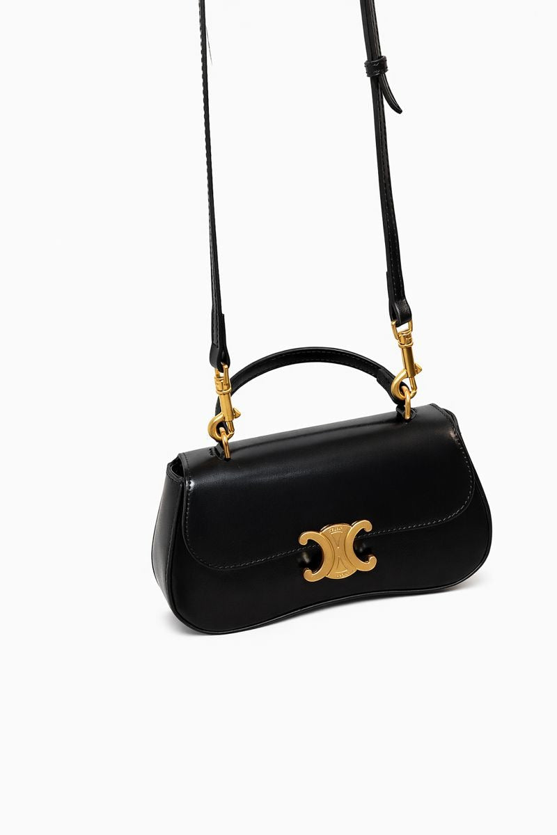 Torebka damska CELINE – elegancka skórzana torebka z krótką rączką i paskiem na ramię