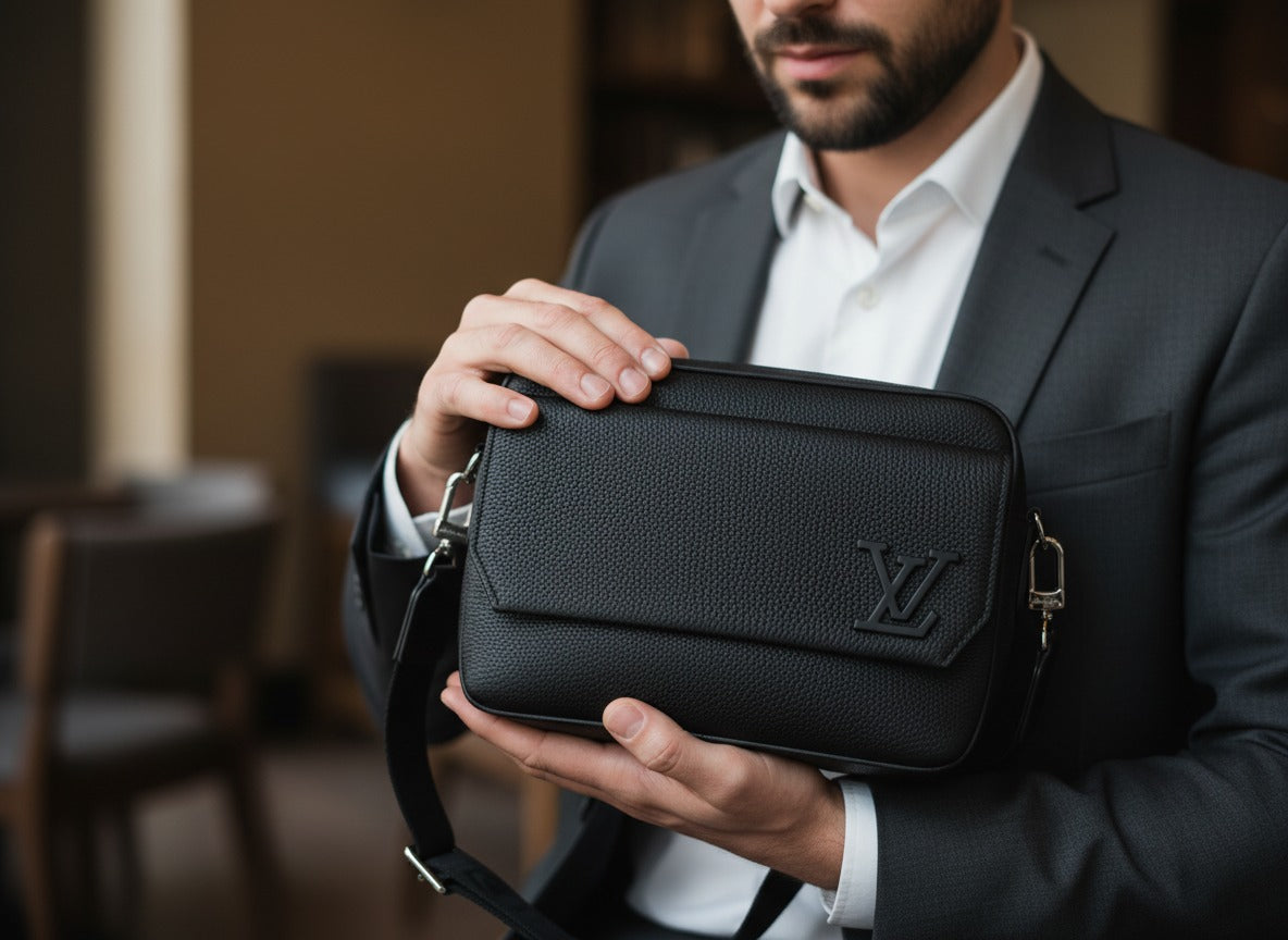 Męska torba Louis Vuitton z naturalnej skóry