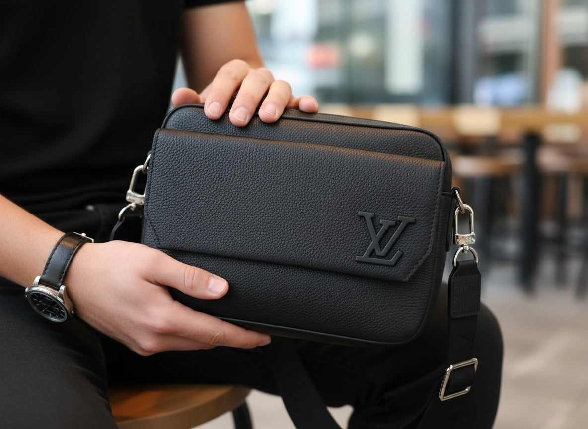 Męska torba Louis Vuitton z naturalnej skóry