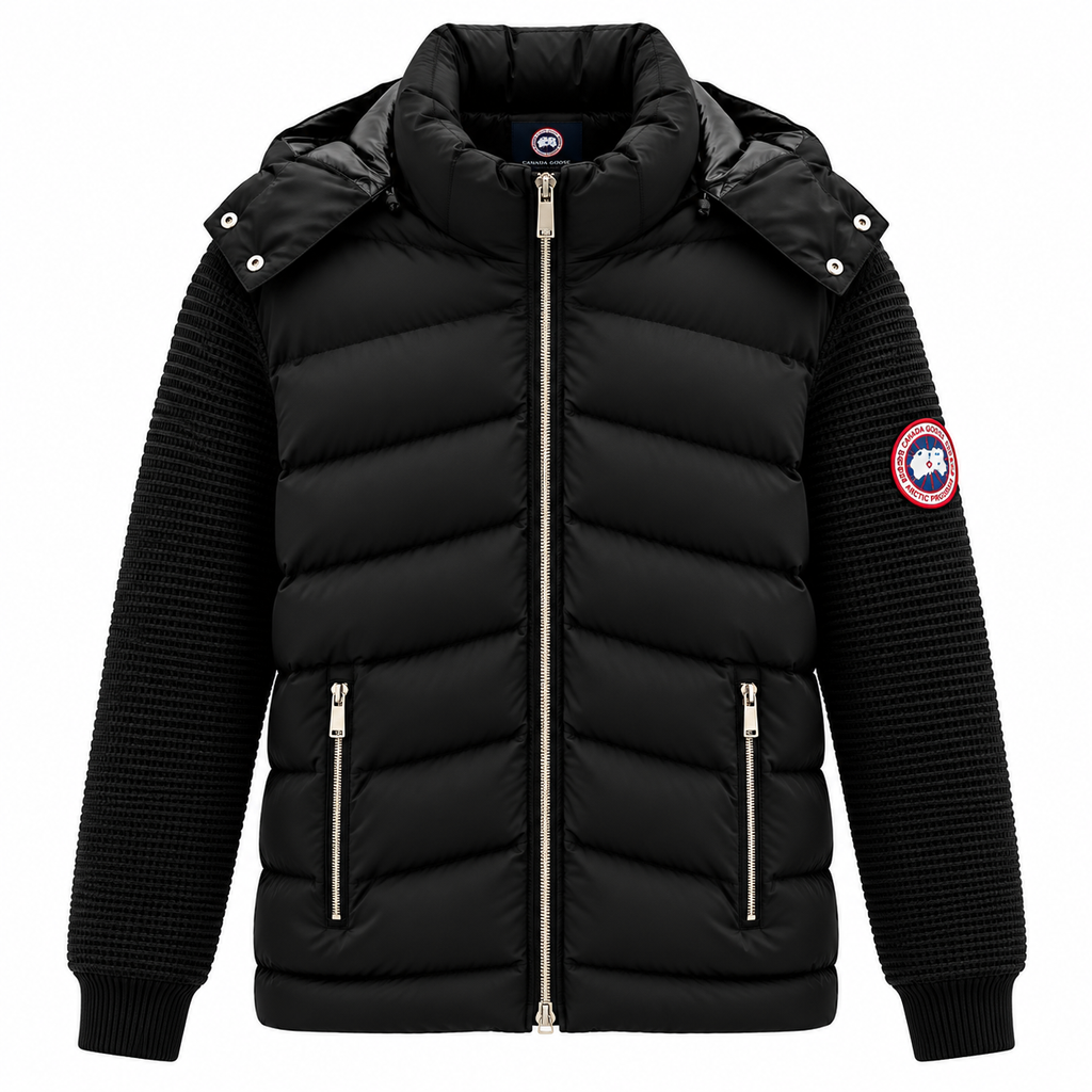 Мъжко есенно-зимно яке Canada Goose в черно с плетени ръкави