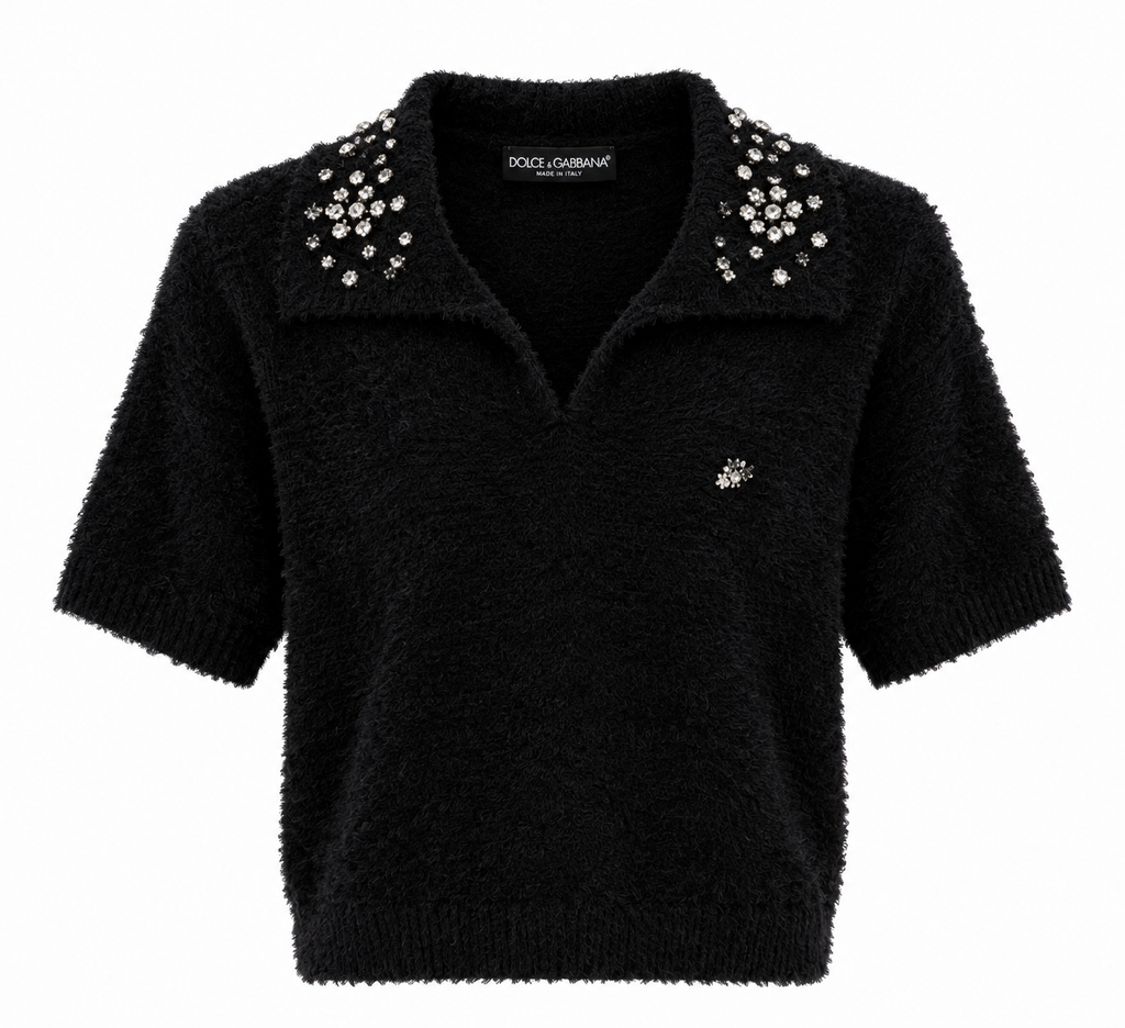 Дамска плетена блуза Dolce & Gabbana с кристални детайли (Copy)